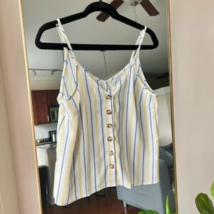 Striped Button-Down Cami Top